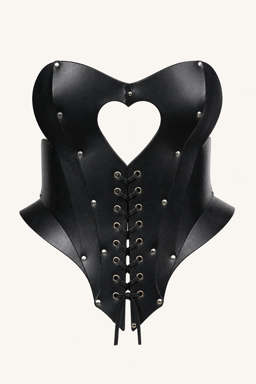 Corset Coeur Cuir noir
