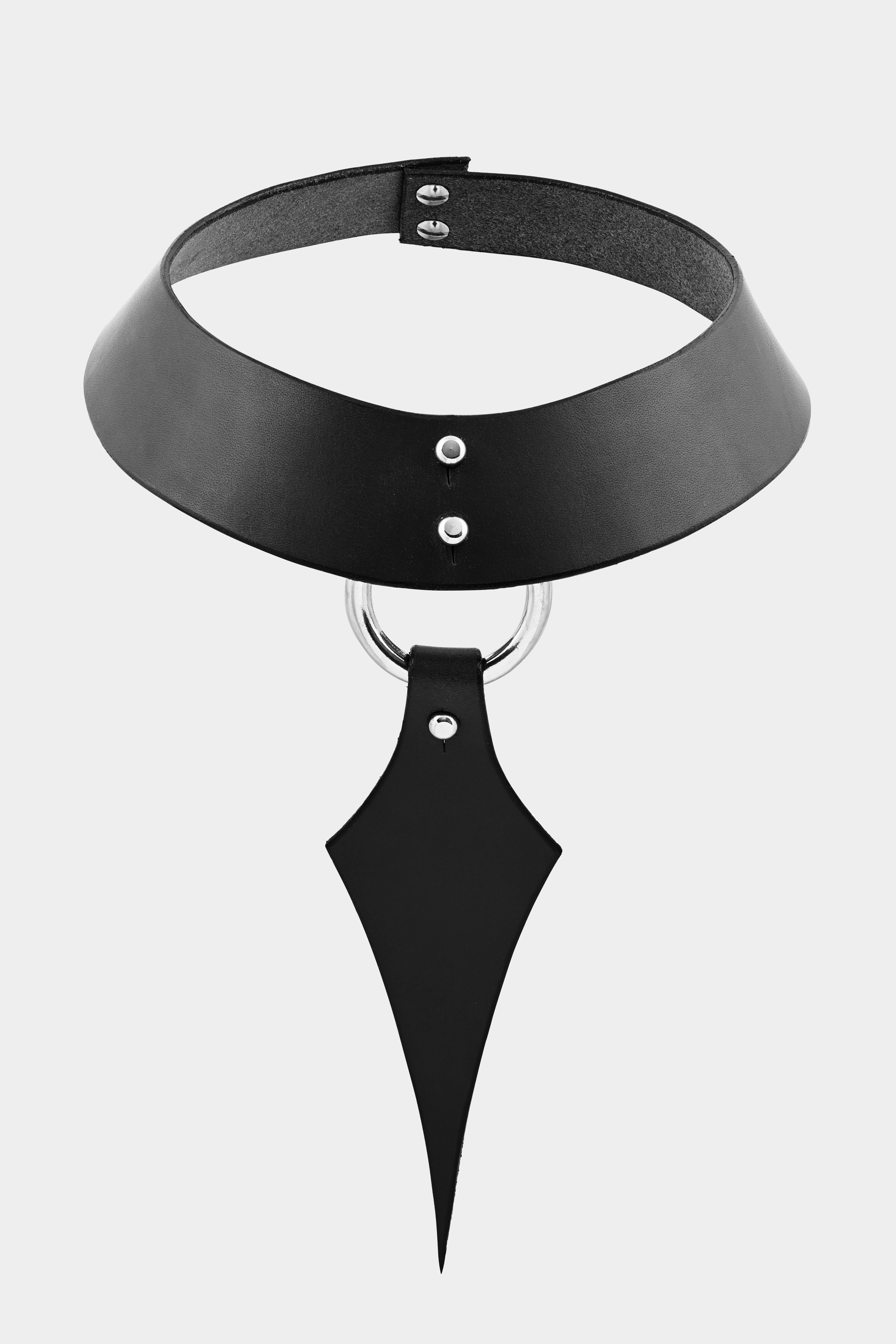 Collier Pendentif Cuir noir