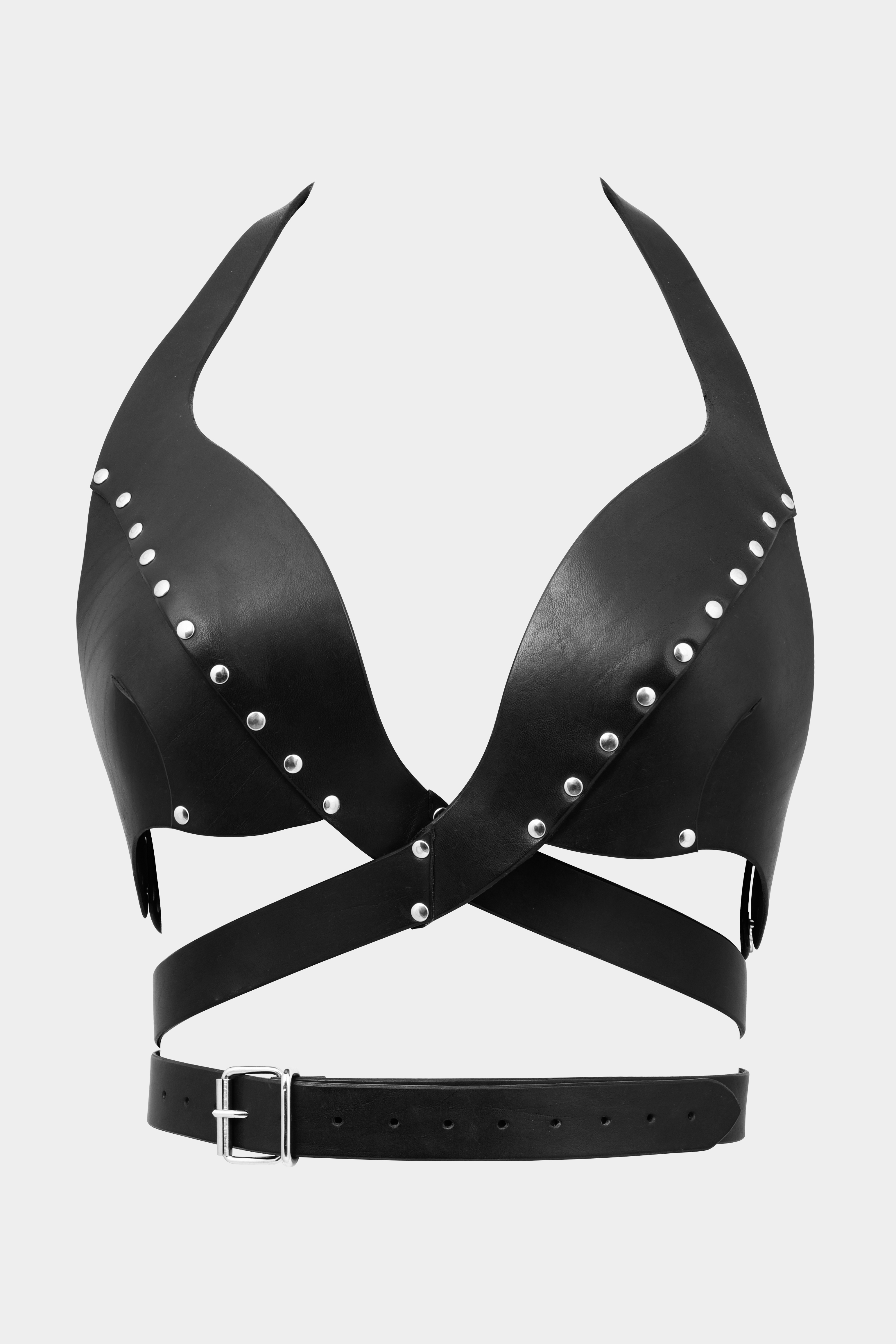 Soutien-Gorge Enlacé Cuir noir